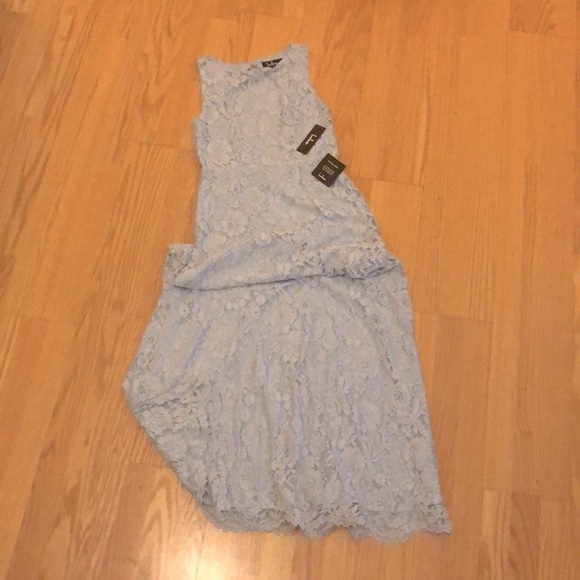 Bridesmaid Elegant Long BABY BLUE lace dress - Picture 2 of 5